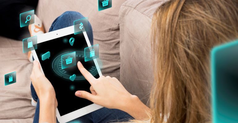 Person doing online shopping.