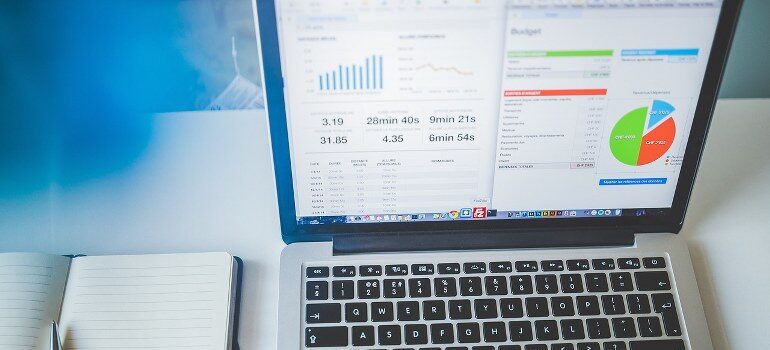 A laptop with email marketing tools showing how to build an email marketing strategy.