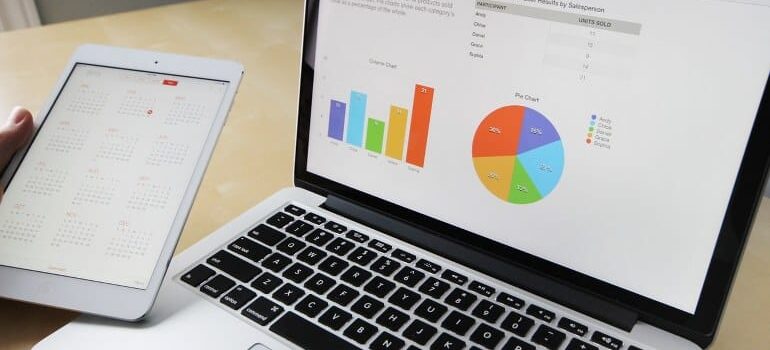 Marketing analytics on a laptop representing an important effect of call tracking in marketing.