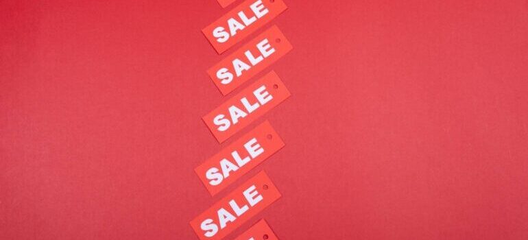 A couple of red coupons.