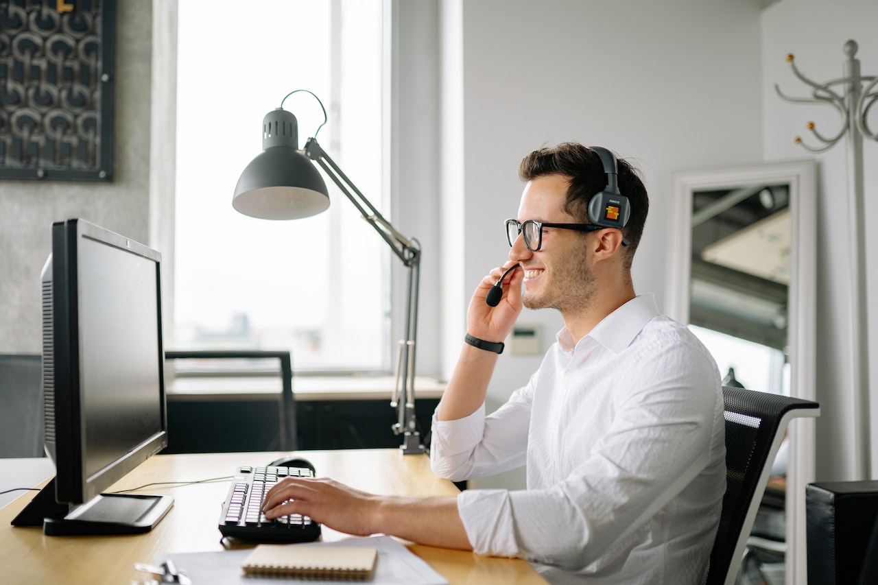 man working at a desk