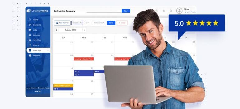 MoversTech CRM calendar