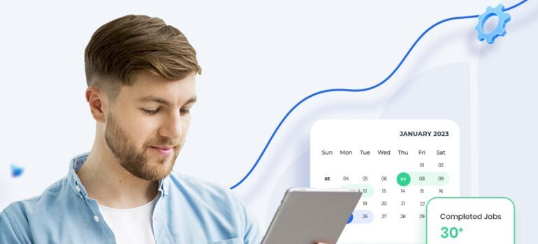 man reading an inventory sheet