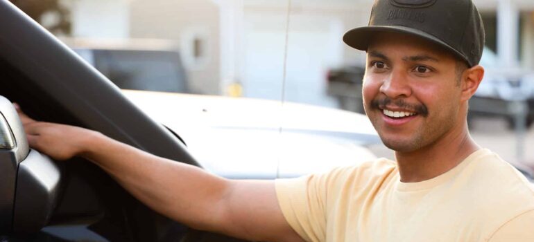 mover standing by the truck