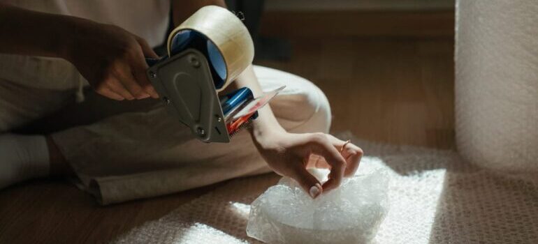 woman packing for moving