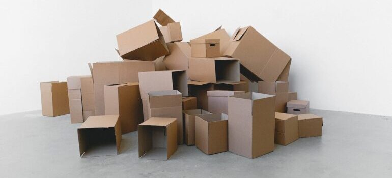 pile of moving boxes