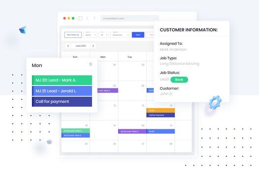 booking moving jobs in crm